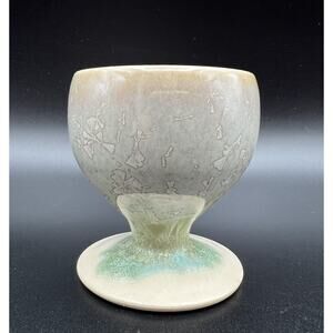 Handmade Art Pottery Crystalline Glaze 2.25” Egg Cup ~ Artist Signed